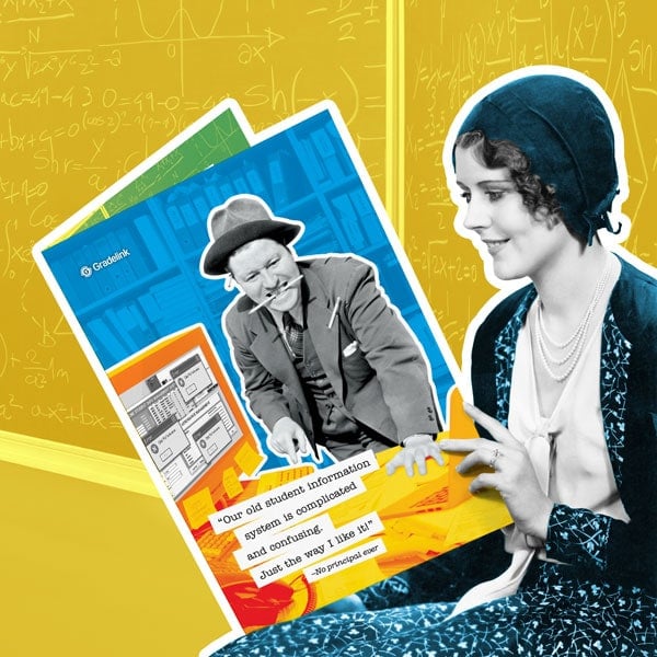 BrochureReader24 Smiling Lady Reading the Gradelink Brochure