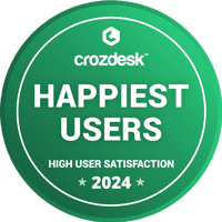Crozdesk Happiest Users 2024 Badge