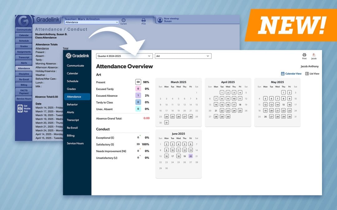 Gradelink's New Parent and Student Portals