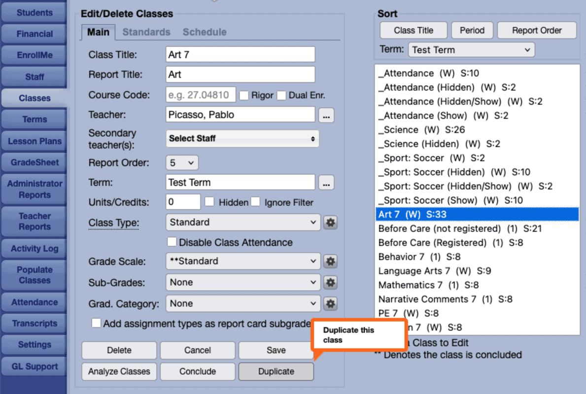Duplicate Classes