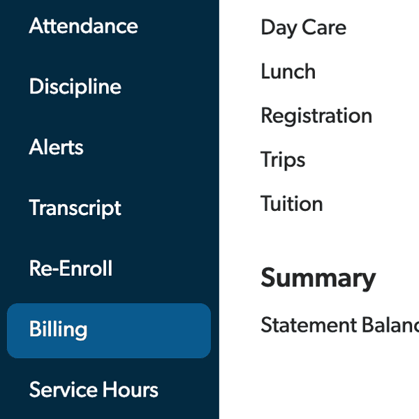 Parent Portal Billing Tab V2