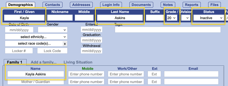 StaffAsStudents Staff Attendance: Enter Staff as Inactive Students