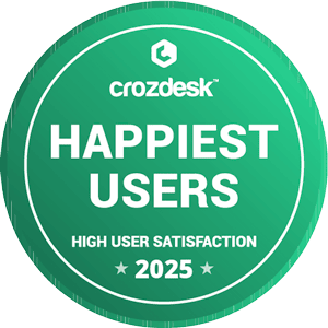 Crozdesk Happiest Users 2025 Badge
