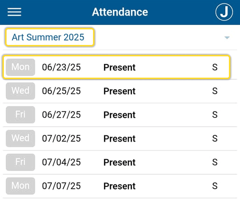 Attendance on the Parent App