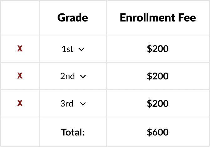 Customize School Registration Fees: Flat Pricing