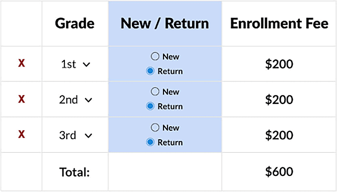 Tiered Pricing by Grade or Student Type