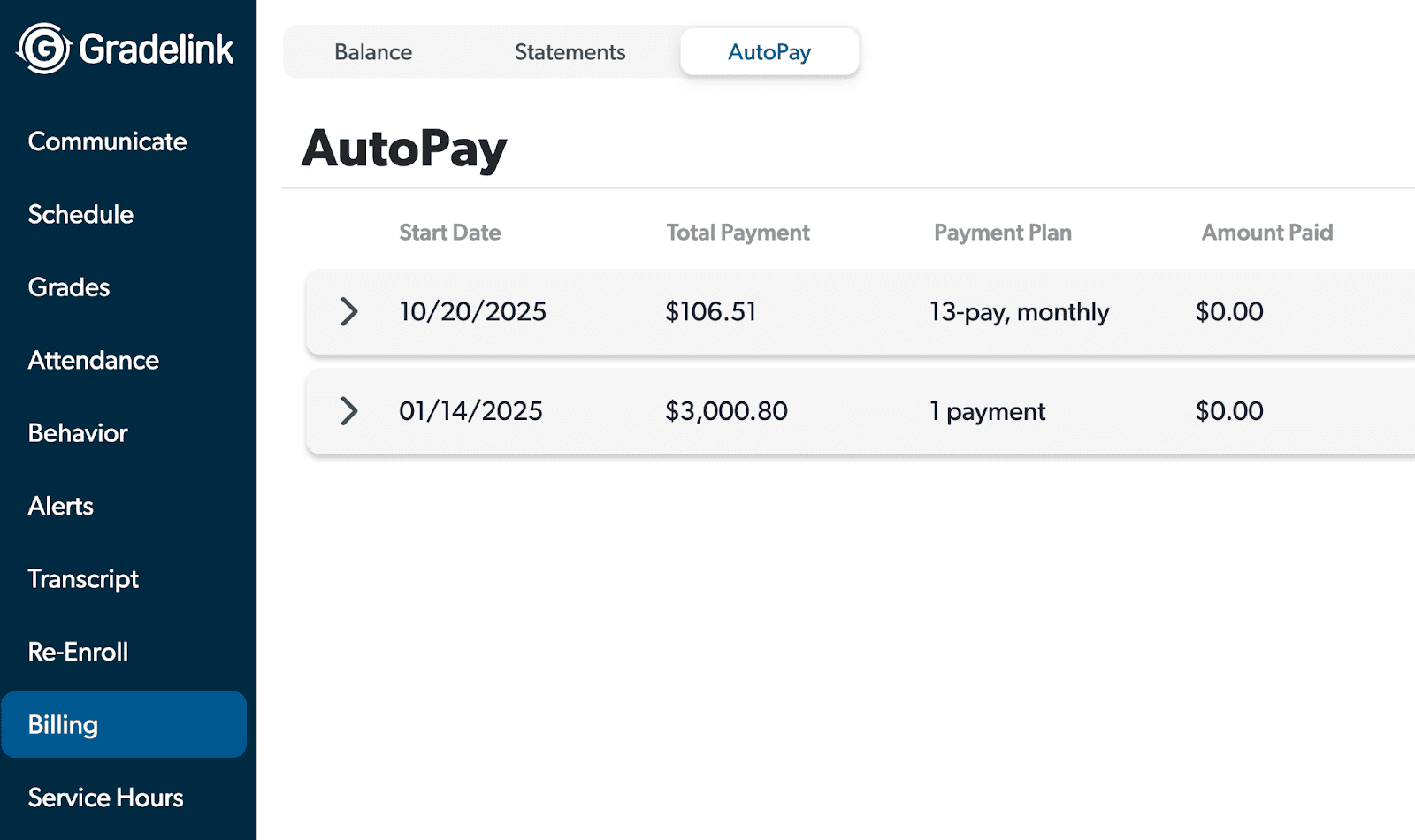 Billing AutoPay