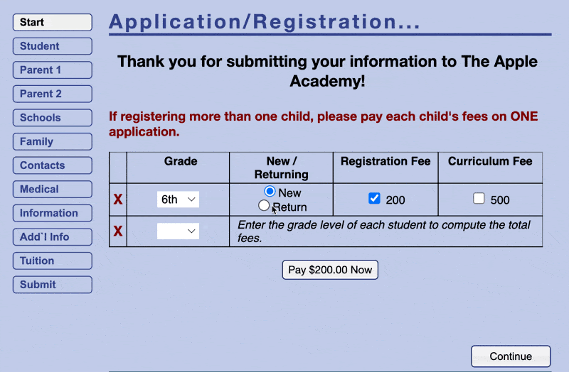 Registration for Bible College
