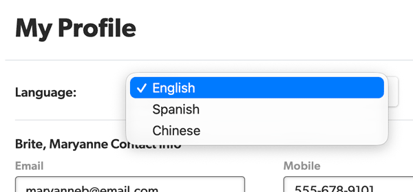 Gradelink Language Selector